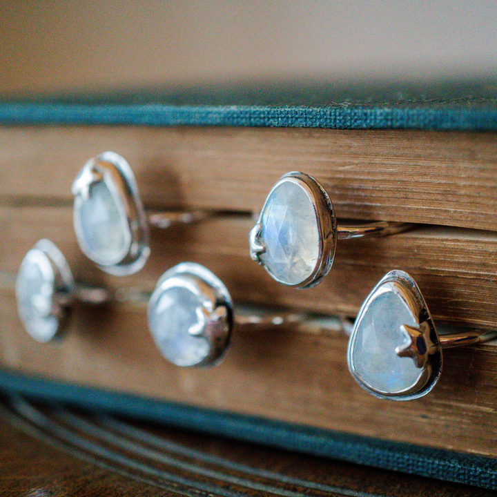 Rainbow Moonstone Ring