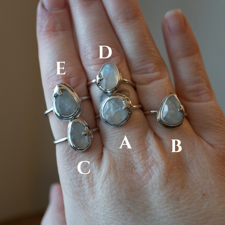 Rainbow Moonstone Ring