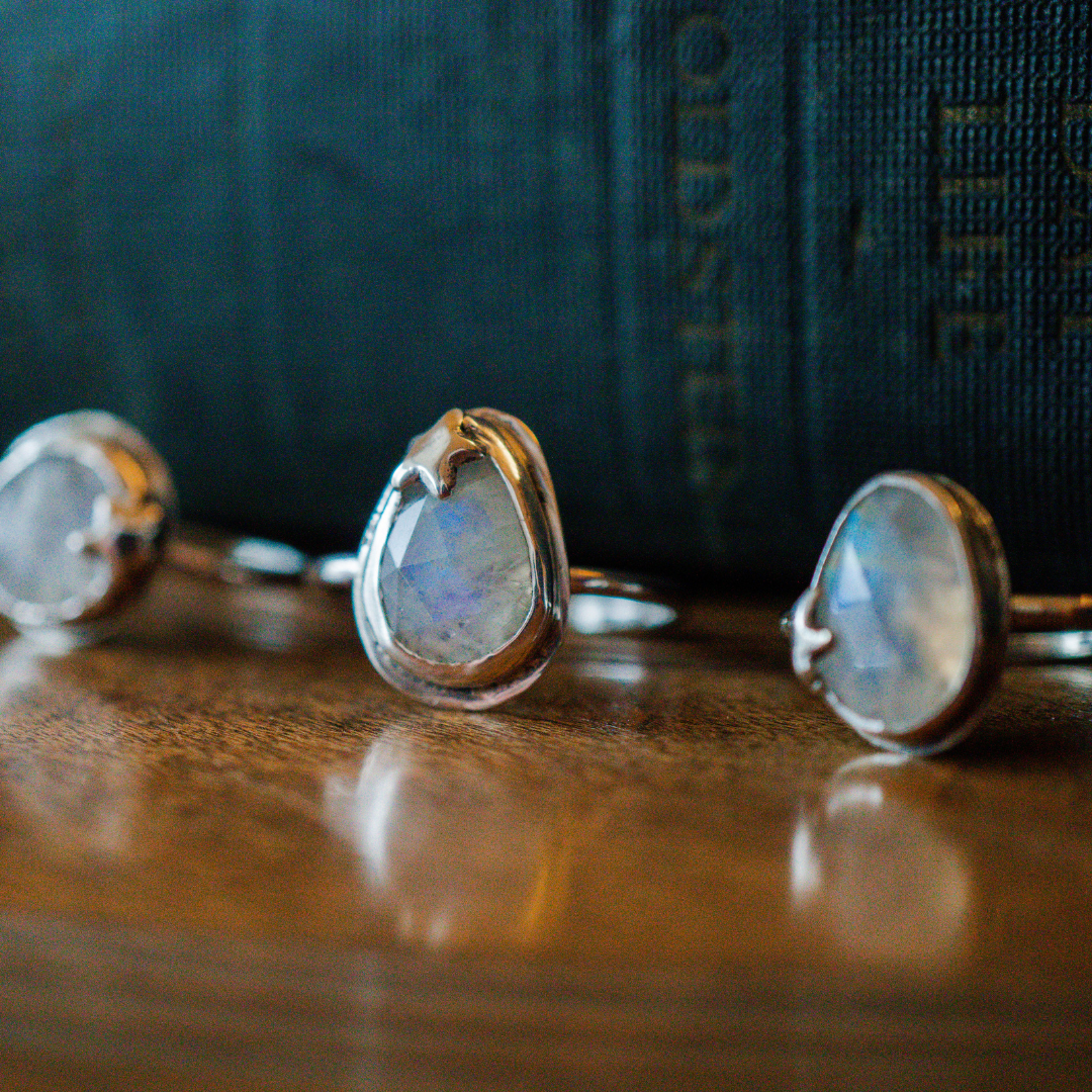 Rainbow Moonstone Ring