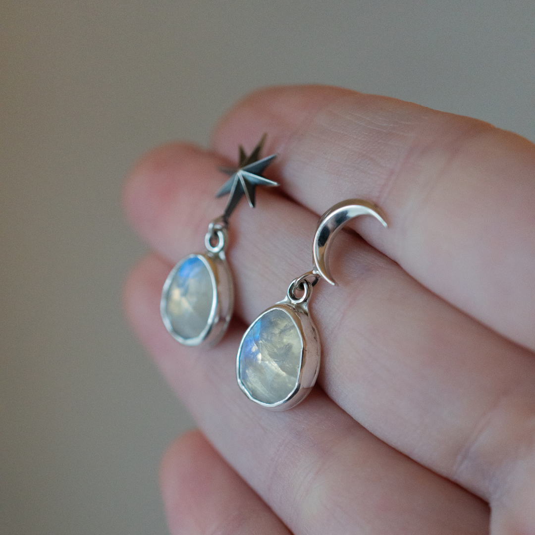 Rainbow Moonstone Earrings