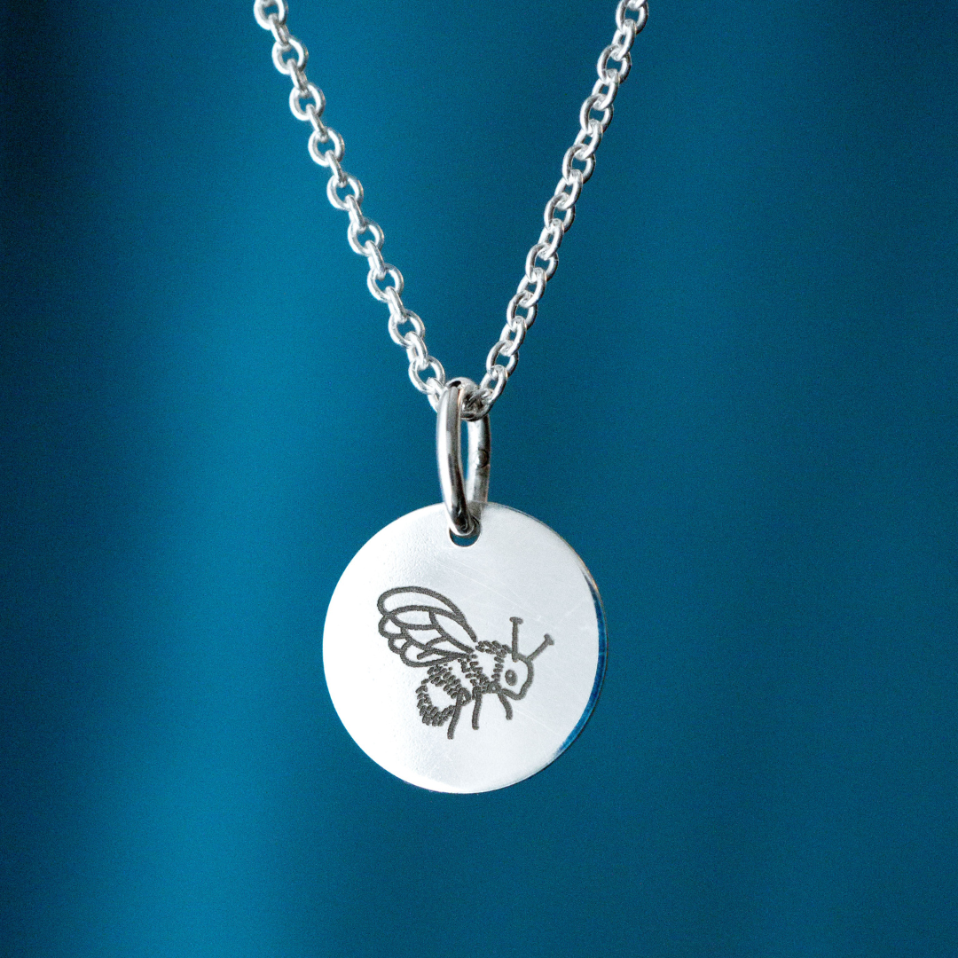 Sterling silver bumble bee necklace