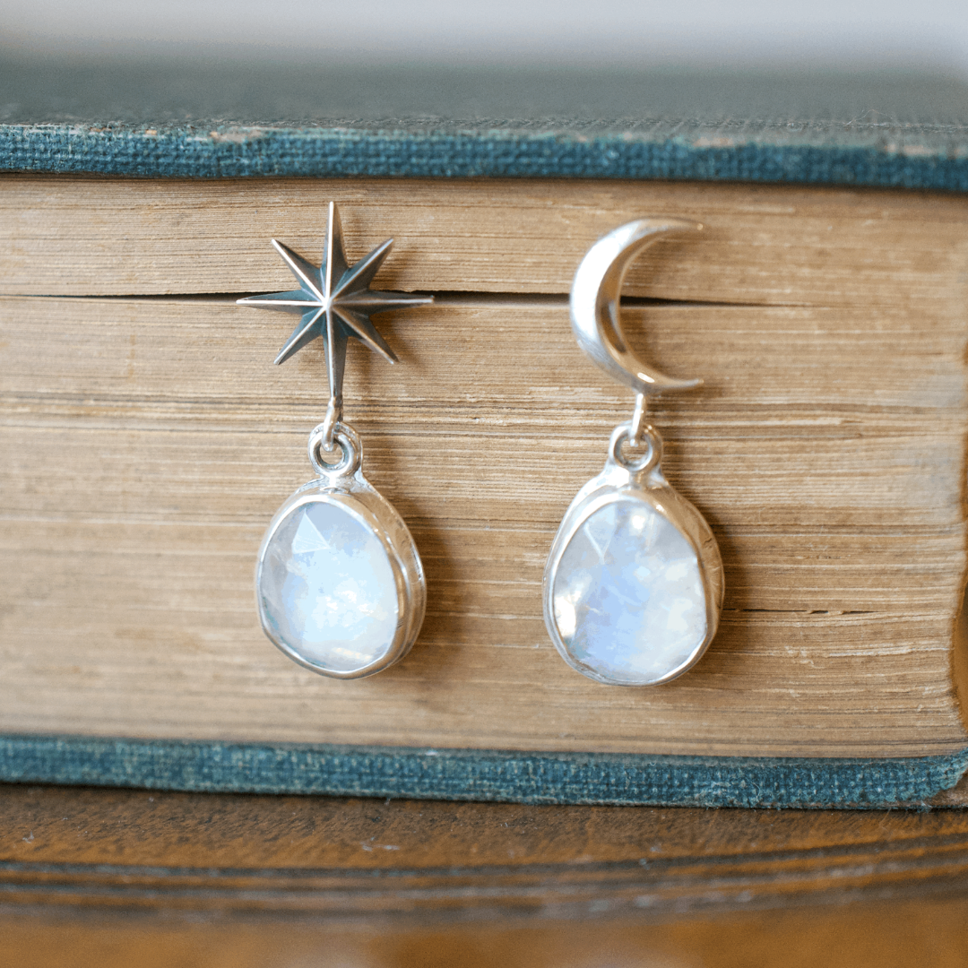 Rainbow Moonstone Earrings